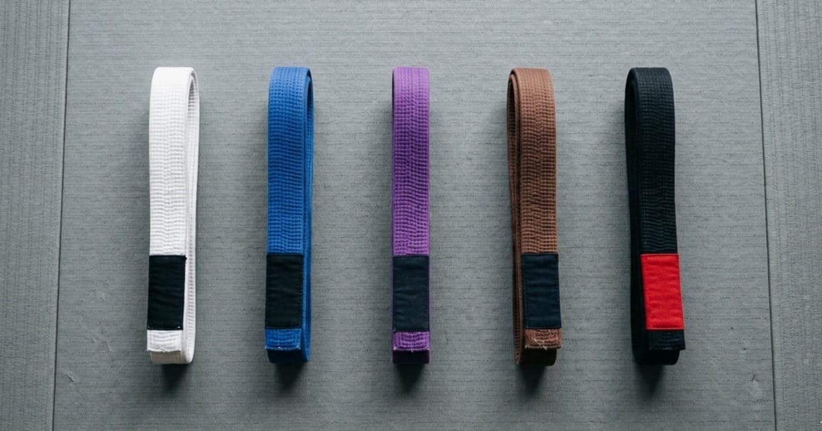 The BJJ belt system from white to black belt